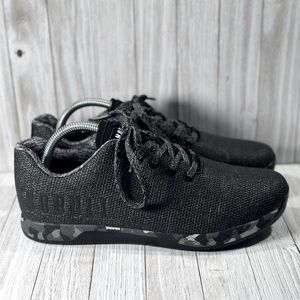 NoBull Black SuperFabric Workout Low Black Heather Granite Sole Shoe Women Sz 11